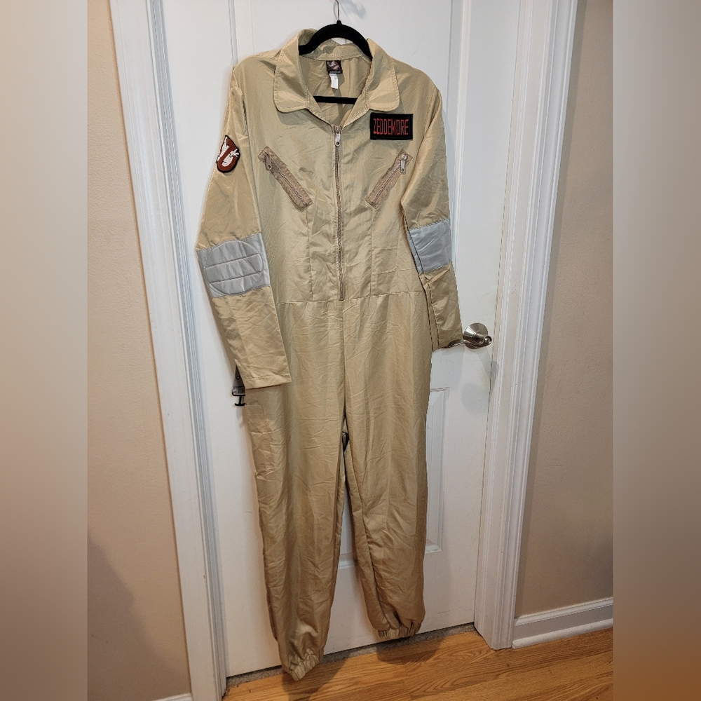 Adult Ghostbusters Jumpsuit Cosplay Halloween Costume Size L?(check measurement)
